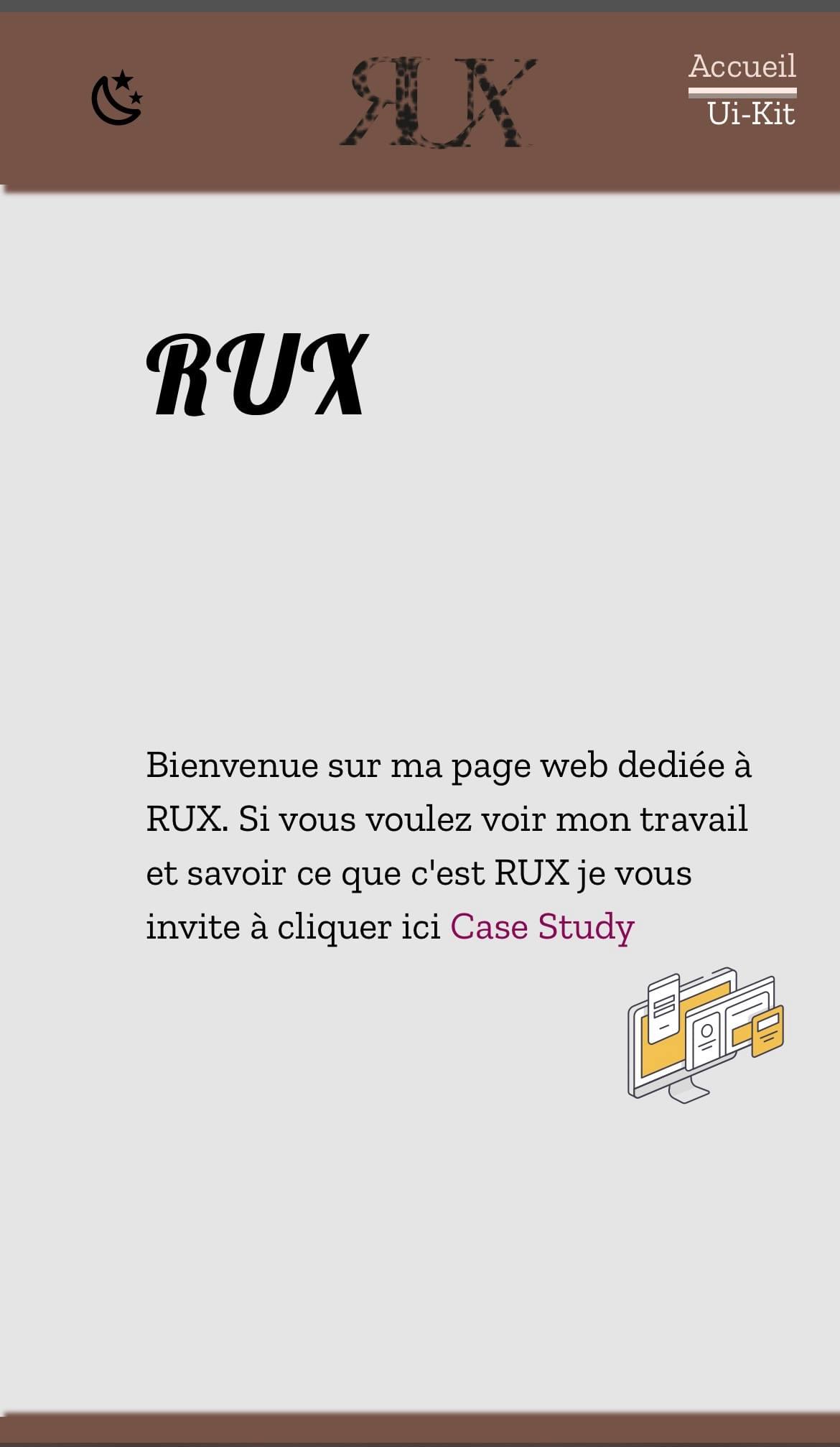 capture écran de mon site RUX